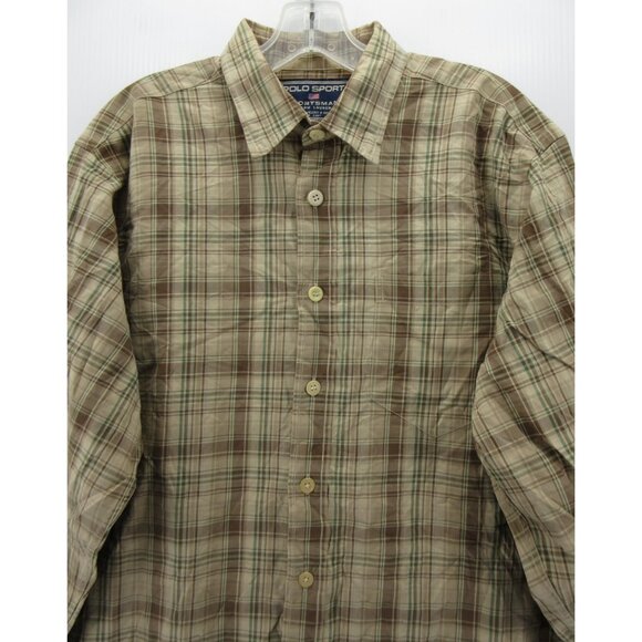 VINTAGE Ralph Lauren Polo Sport Shirt Medium Button Up 90s Sportsman * - Picture 2 of 11